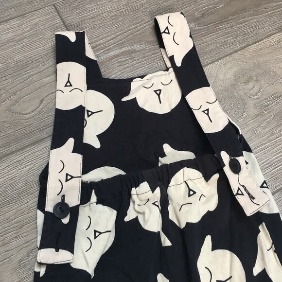 turtledove london Black White rabbit  Cat Dog Print Dungarees 2/3 Years - Picture 2 of 11